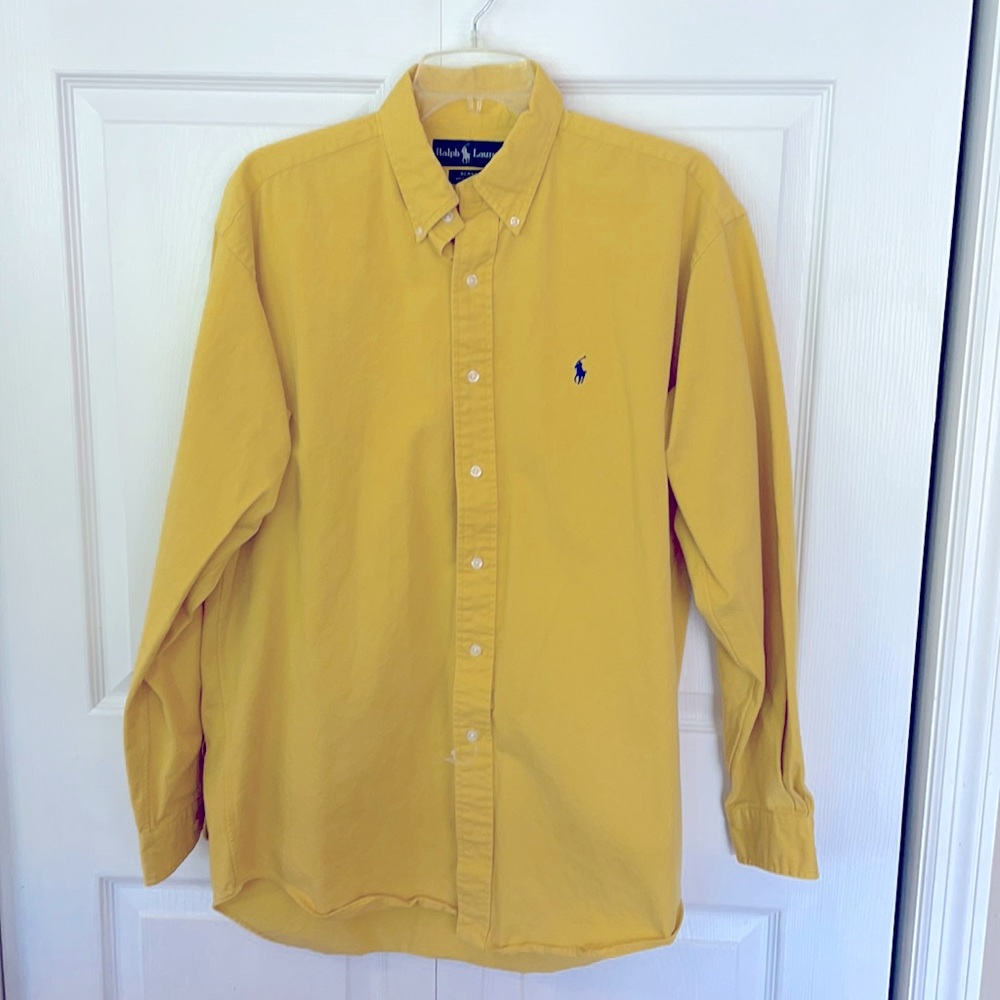 Ralph Lauren Blake vibrant yellow button down shirt men’s medium